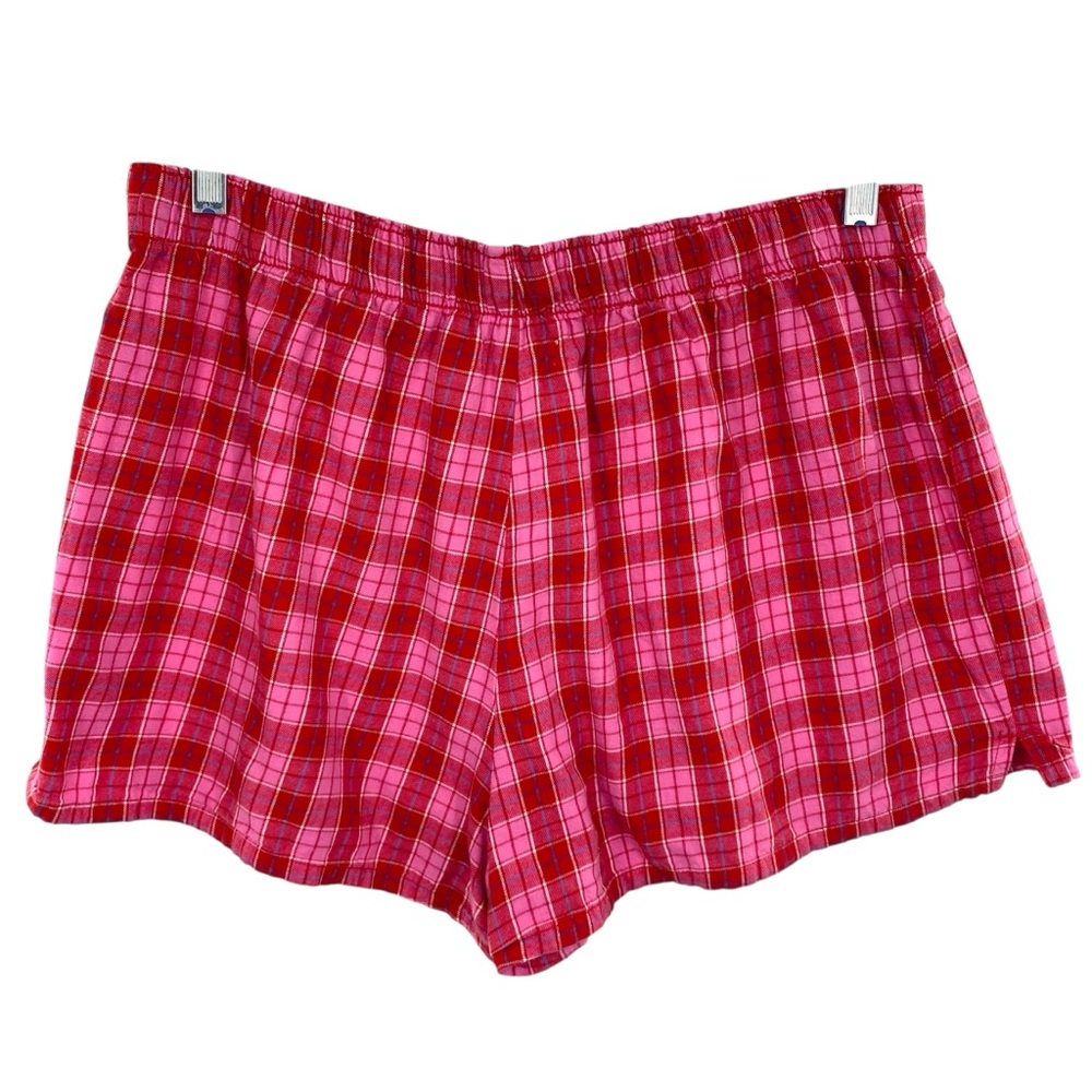 Colsie Pink Plaid Lounge Shorts - Picture 2 of 4